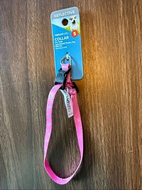 Vibrant Pink Reflective Dog Collar with Buckle - Small